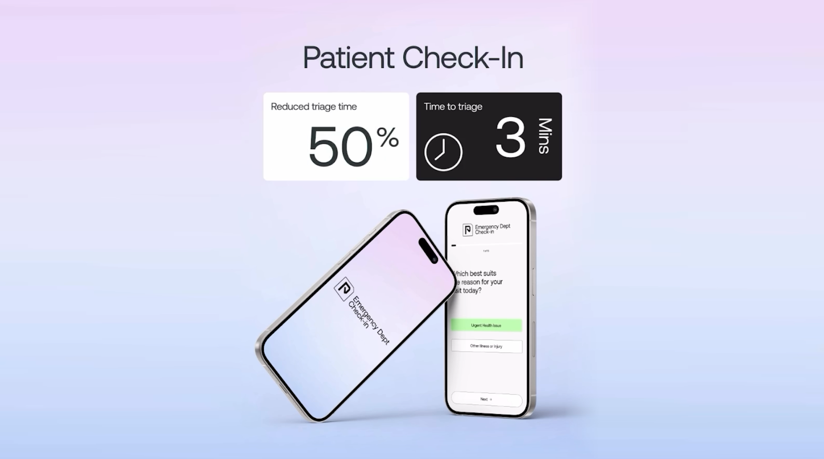 Showing Patient Check-in reduces triage by up to 50%